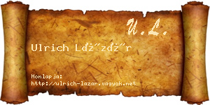 Ulrich Lázár névjegykártya
